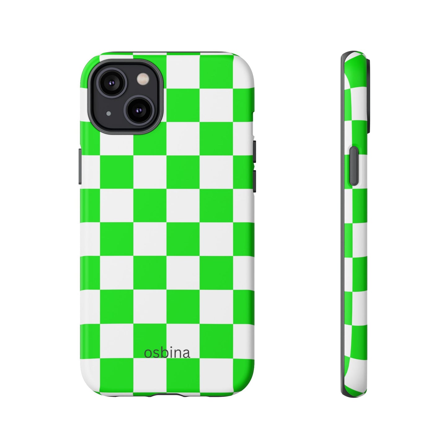 osbina | Neon Verdi Checks Phone Case | Color Edit Collection