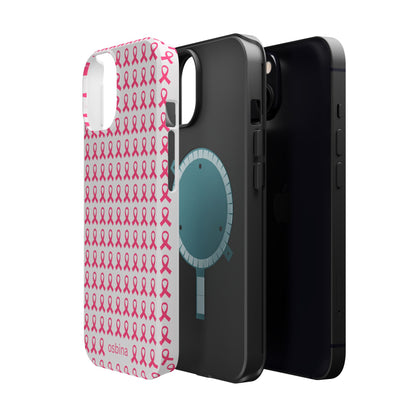 osbina |  MagSafe compatible for iPhone | Limited Edition The Side By Side Pink Ribbons Case in Light Pink + Soft Pink + Hot Pink | The Pink October Collection | Inspired By