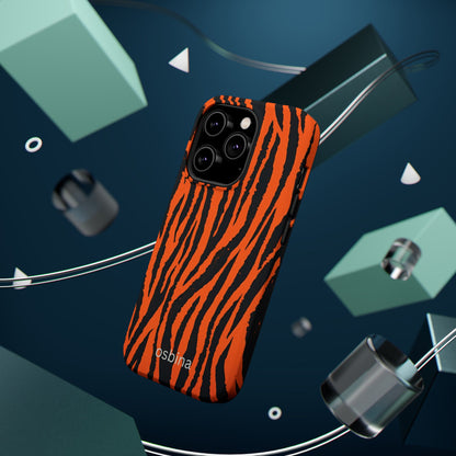 osbina | MagSafe Compatible for iPhone | Tiger, But Make It Chic — The Bengal Stripe Case in Orange + Black | The Season Collective