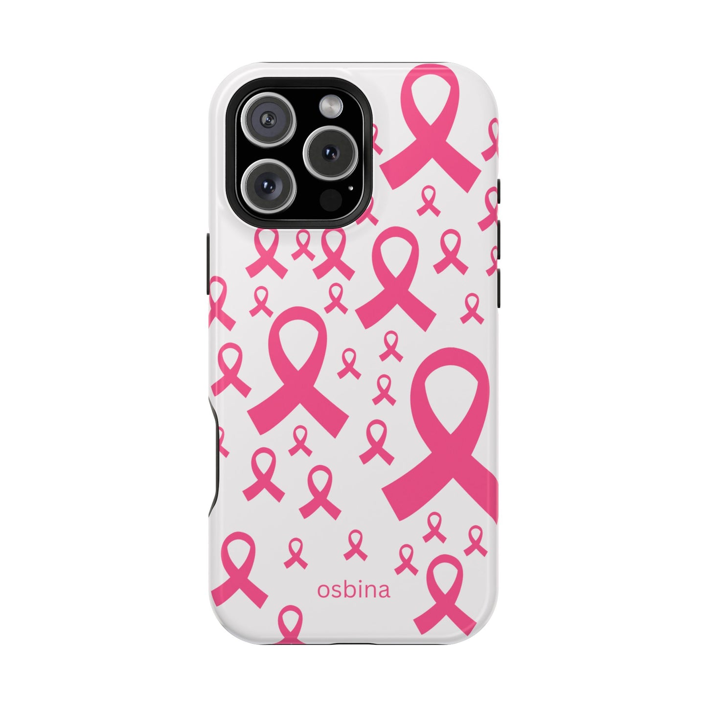 osbina |  MagSafe compatible for iPhone | Limited Edition Strength in Ribbons Case in Light Pink + Soft Pink + Hot Pink | The Pink October Collection | Inspired By