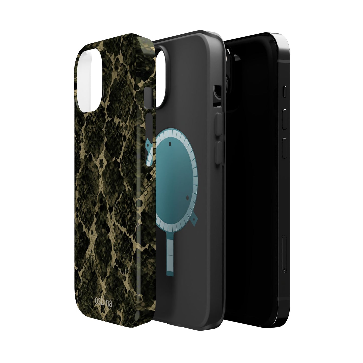 osbina | MagSafe for iPhone | The Olive Snakeskin Designer Case
