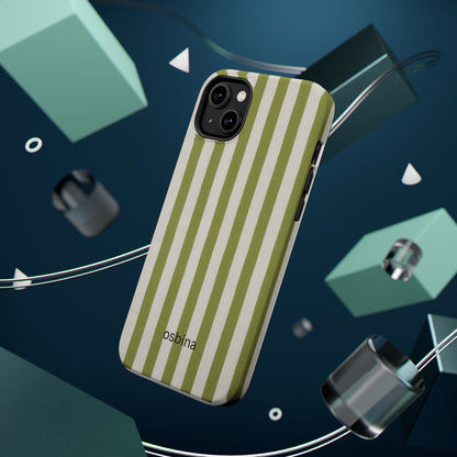 osbina | MagSafe compatible for iPhone | Verde Stripe Phone Case | Color Edit Collection