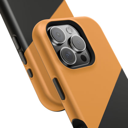 osbina | MagSafe Compatible for iPhone | Bold Moves Only — The Orange + Black Split Diagonal Case | The Season Collective