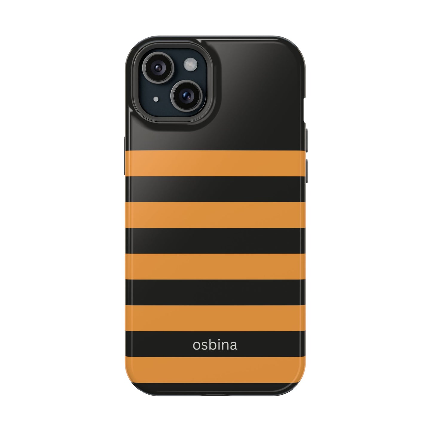 osbina | MagSafe Compatible for iPhone | The Horizon Stripe Case in Black + Orange | The Season Collective