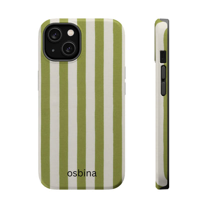osbina | MagSafe for iPhone | Verde Stripe Designer Case