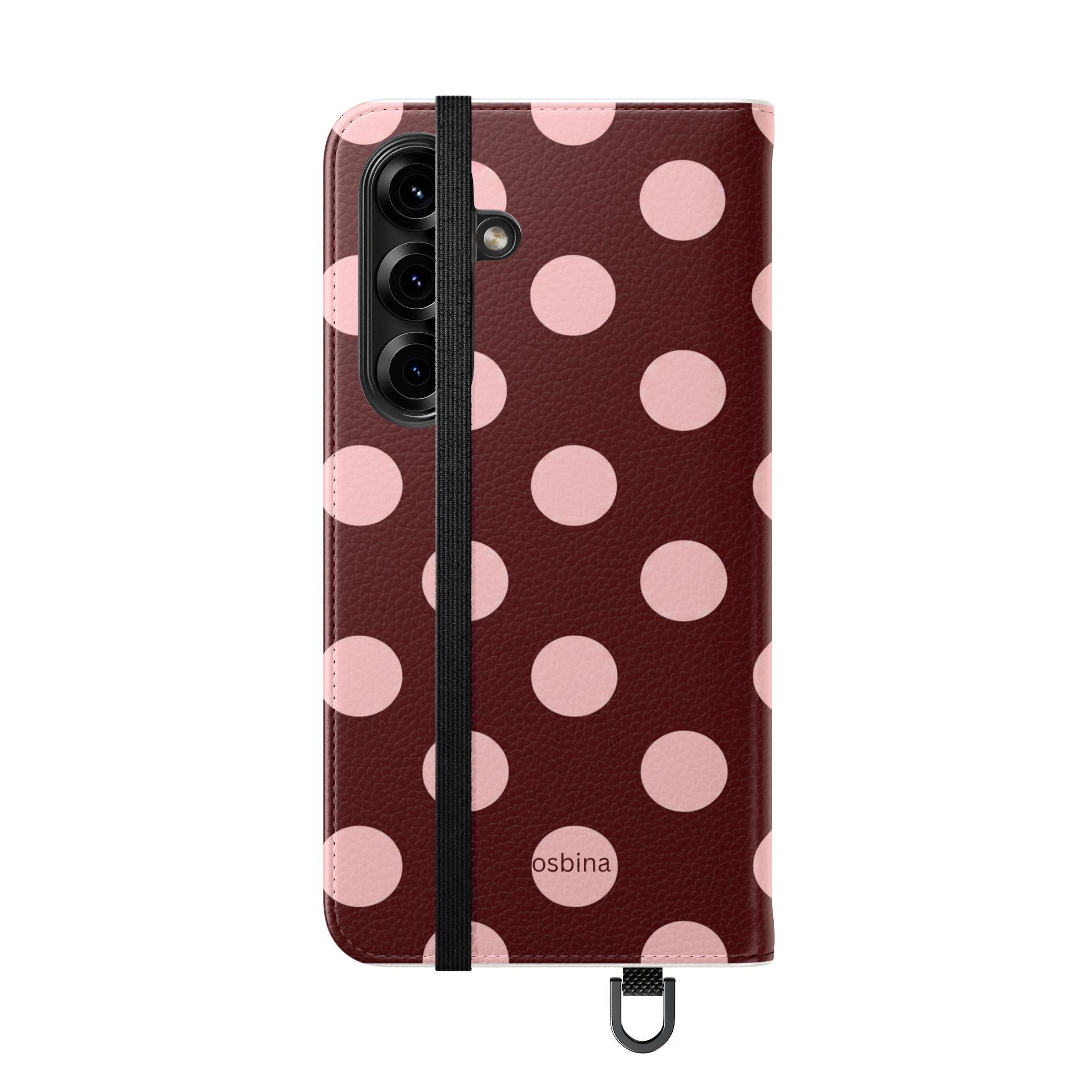 osbina | Wallet Flip Case for iPhone & Samsung | Oxblood Dot