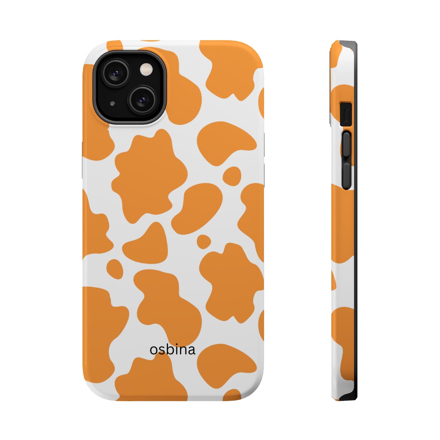 osbina | MagSafe Compatible for iPhone | Holy Cow, It’s Chic — The Orange Cow Print Case | The Season Collective
