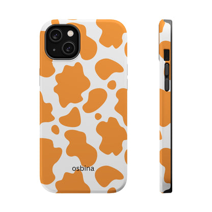 osbina | MagSafe Compatible for iPhone | Holy Cow, It’s Chic — The Orange Cow Print Case | The Season Collective
