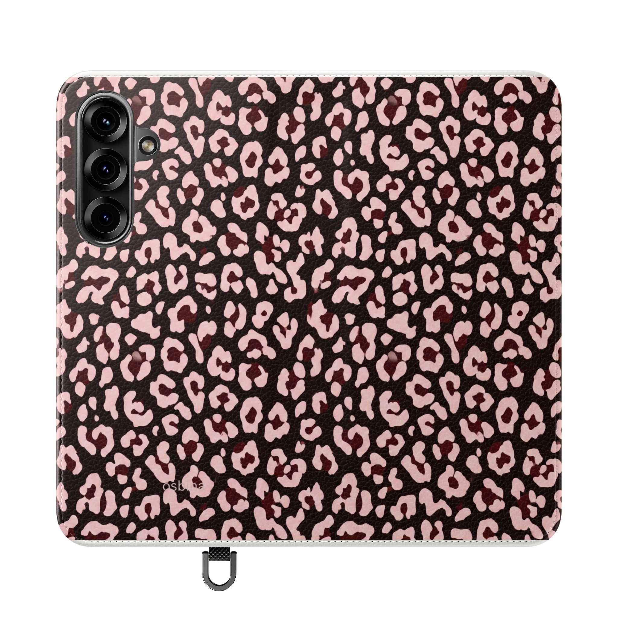 osbina | Wallet Flip Case for iPhone & Samsung | Chocolate Pink Leopard