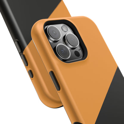 osbina | MagSafe Compatible for iPhone | Bold Moves Only — The Orange + Black Split Diagonal Case | The Season Collective