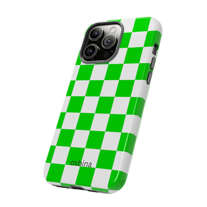 osbina | Neon Verdi Checks Phone Case | Color Edit Collection