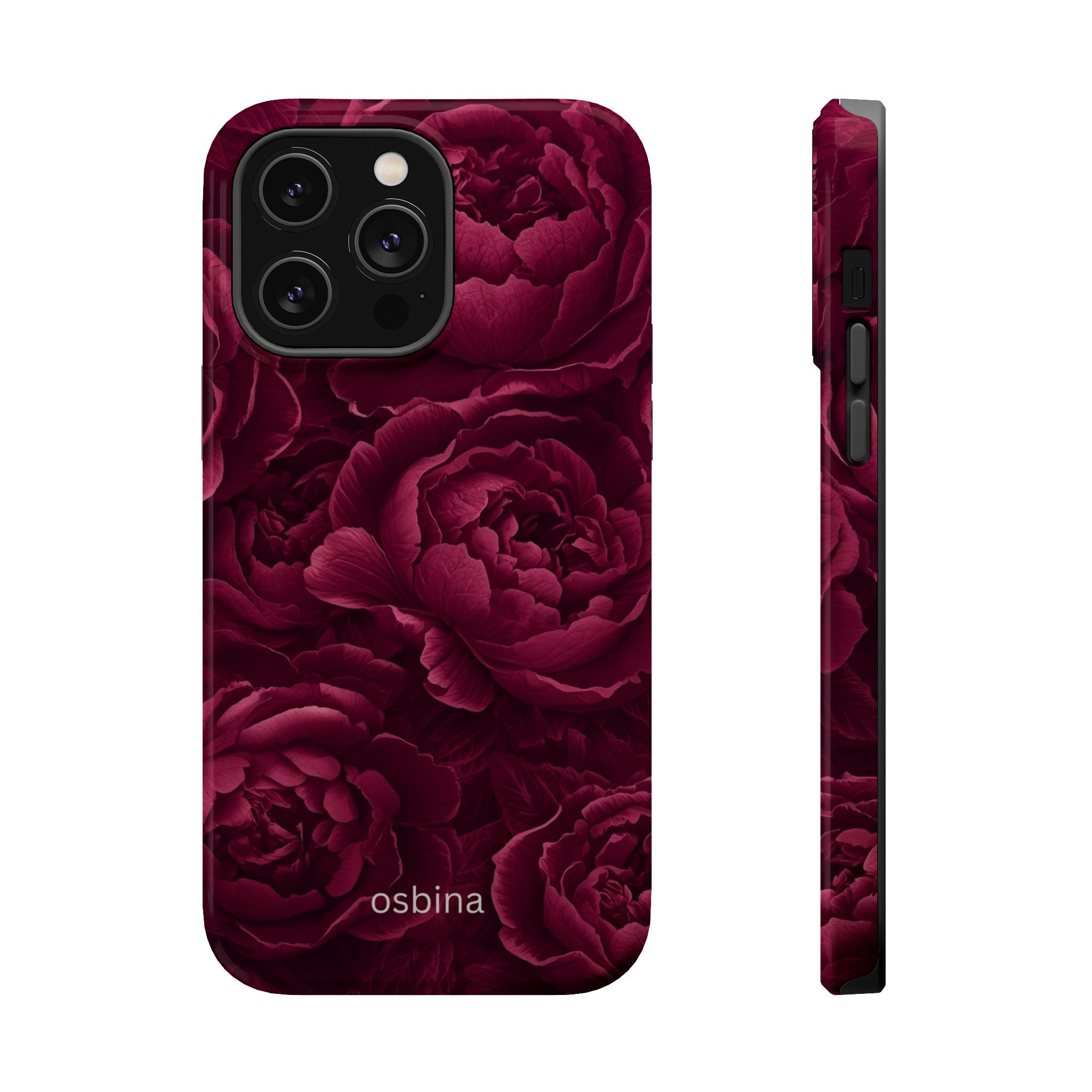 osbina | MagSafe for iPhone | The Burgundy Peony Designer Case
