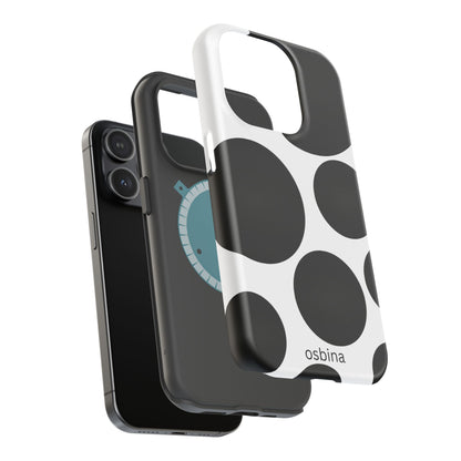 osbina | MagSafe compatible for iPhone | The Noir Bubbles Phone Case | Modern Muse Collection
