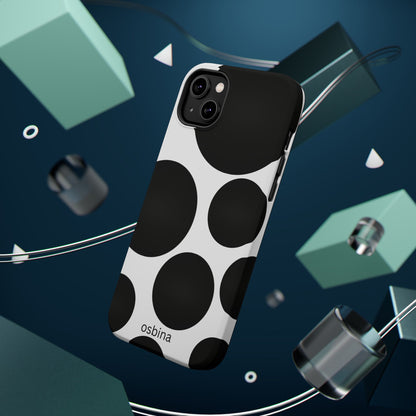 osbina | MagSafe compatible for iPhone | The Noir Bubbles Phone Case | Modern Muse Collection