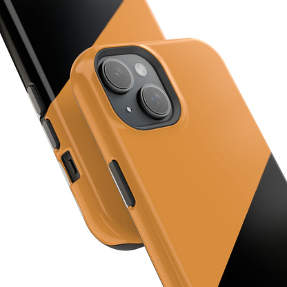 osbina | MagSafe Compatible for iPhone | Bold Moves Only — The Orange + Black Split Diagonal Case | The Season Collective