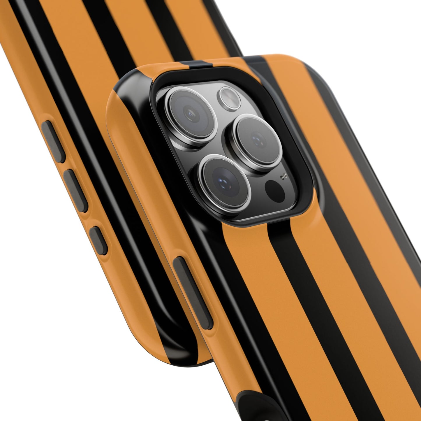 osbina | MagSafe Compatible for iPhone | The Statement Stripe Case in Black + Orange | The Season Collective