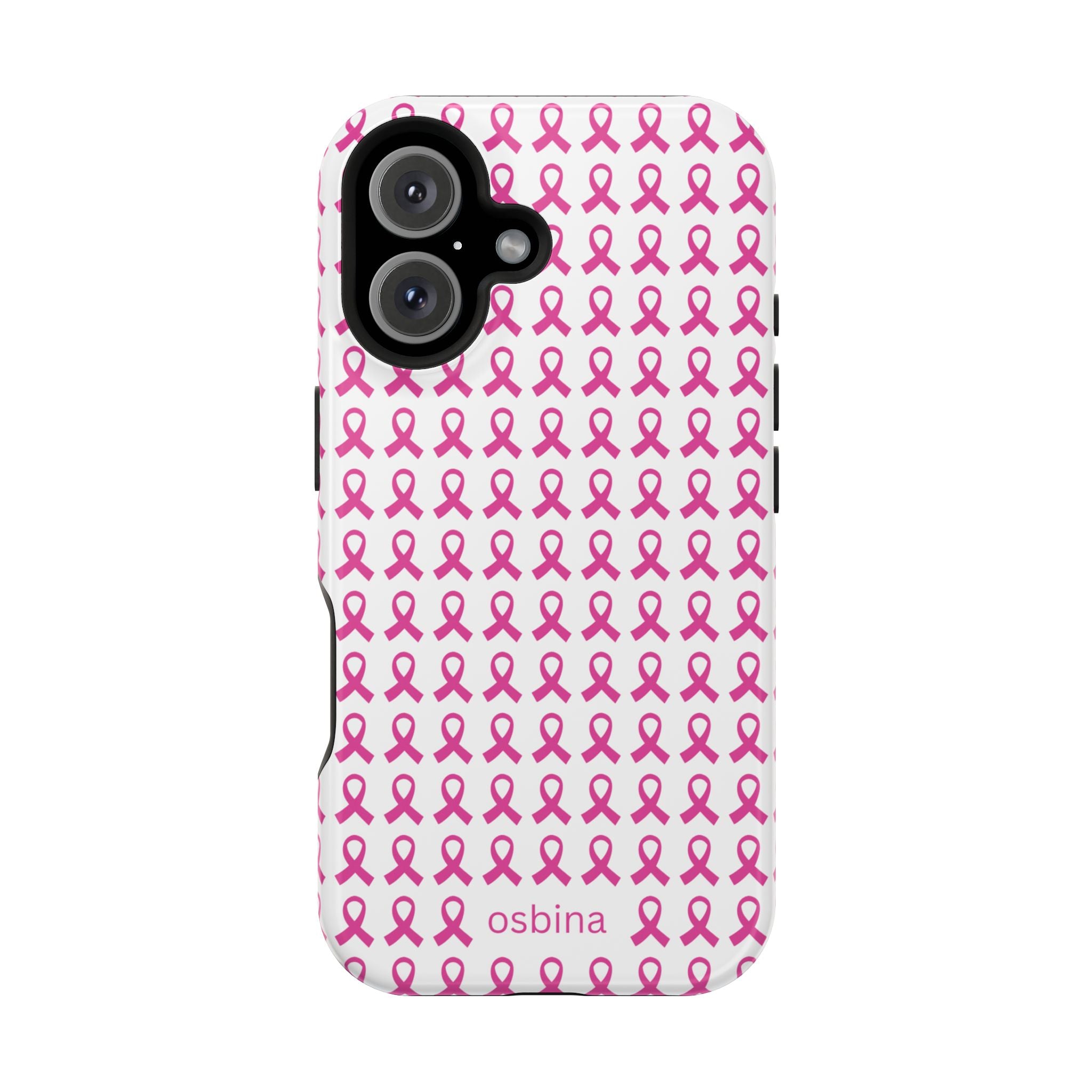 YAYOU MagSafe for iPhone | Side by Side Pink Ribbon Designer Case | osbina
