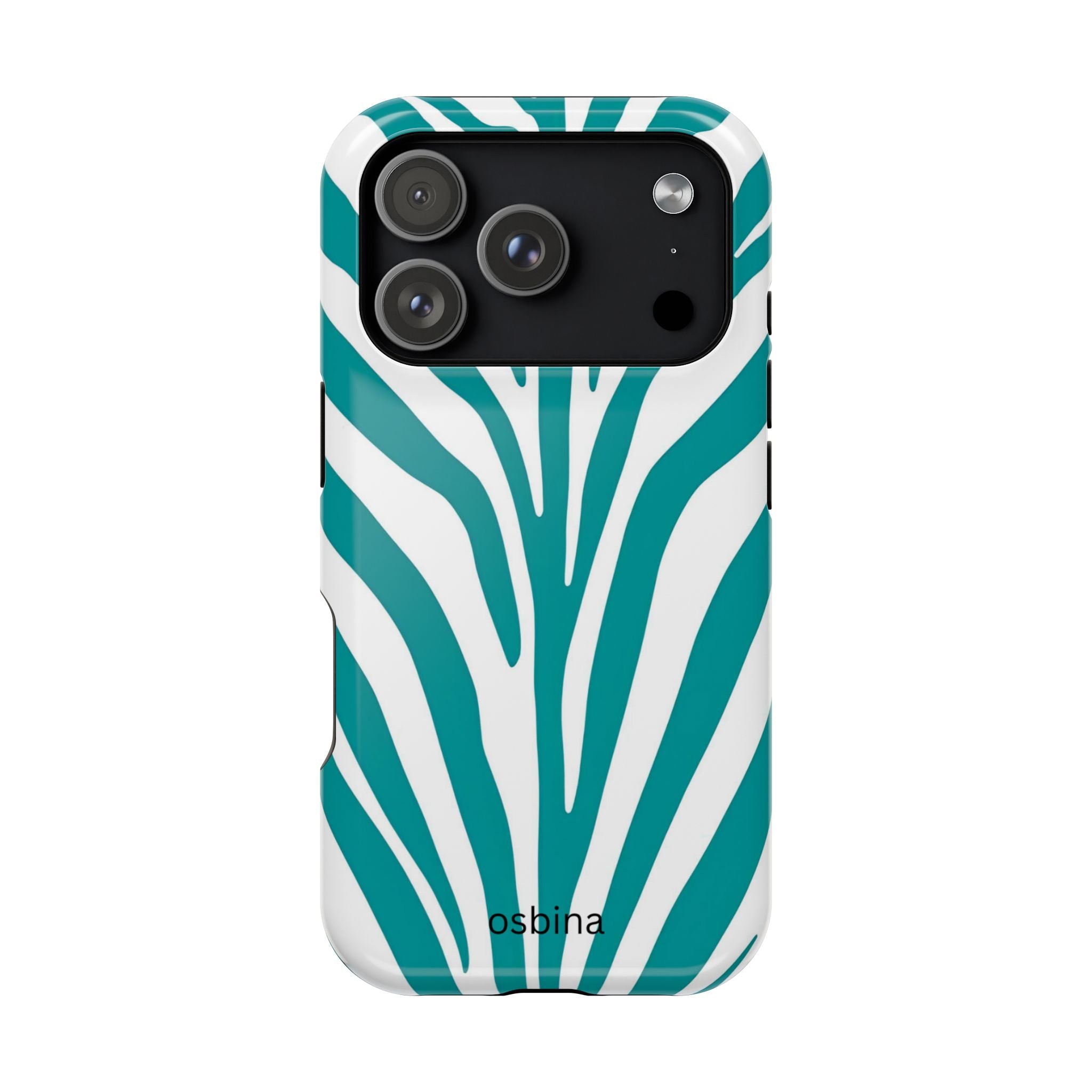 osbina | MagSafe for iPhone | The Teal Zebra Designer Case