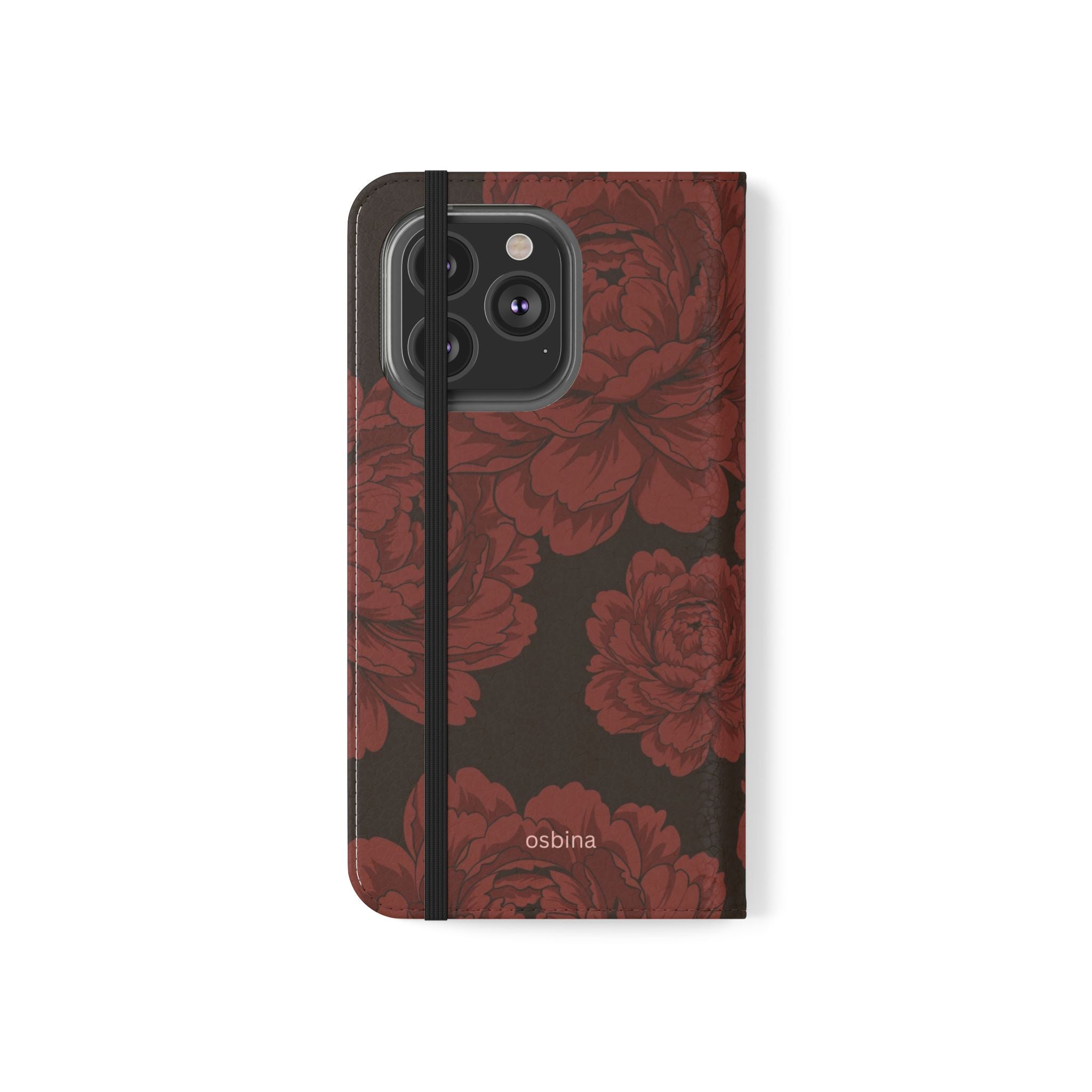 osbina | Wallet Flip Case for iPhone & Samsung | Oxblood Peony