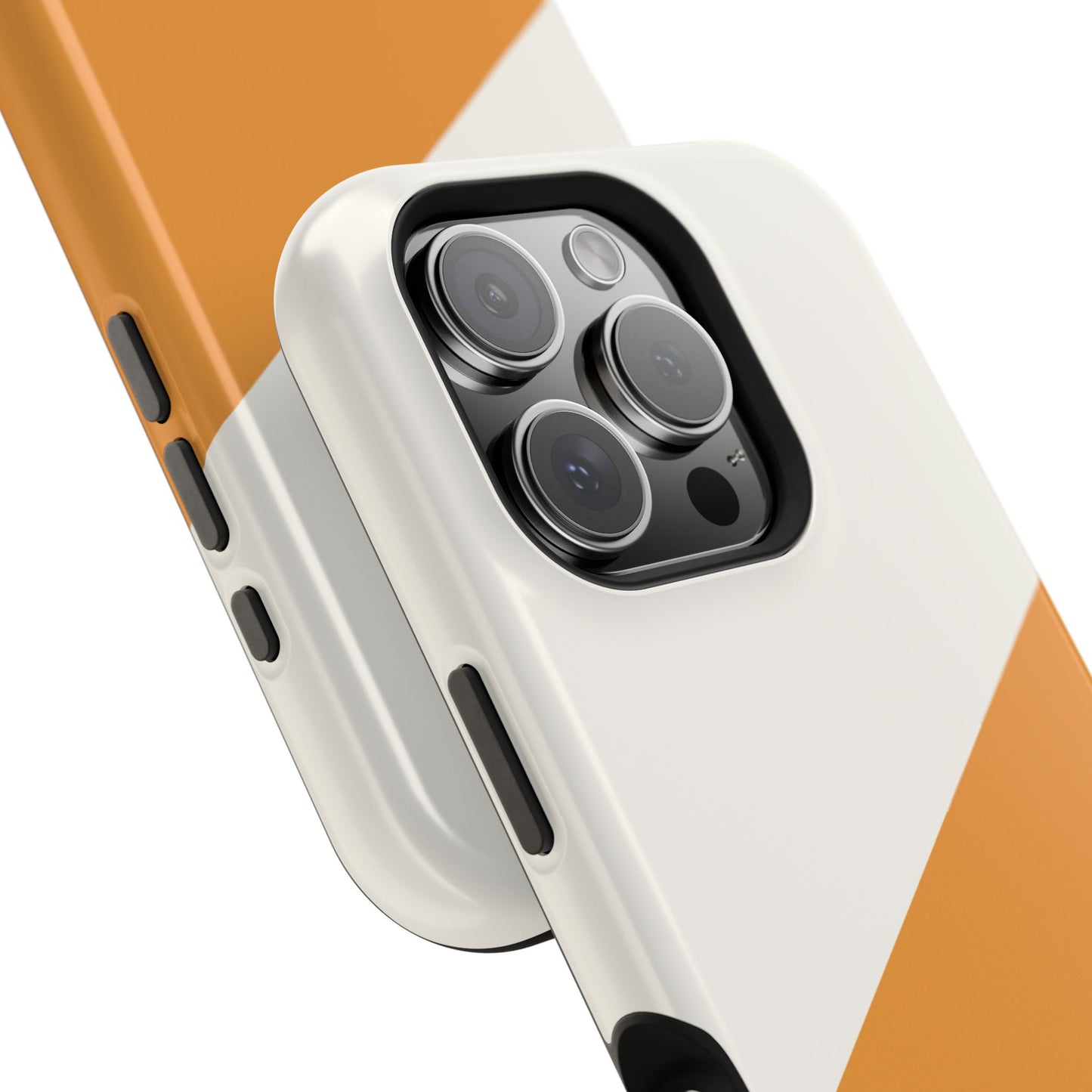 osbina | MagSafe Compatible for iPhone | Divide & Conquer — The Orange + White Split Diagonal Case | The Season Collective
