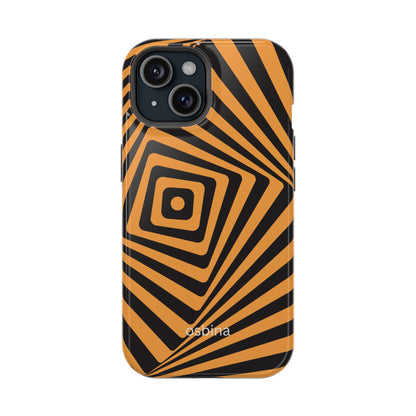 osbina | MagSafe Compatible for iPhone | Step Into the Zone — The Orange + Black Spiral Case | The Season Collective