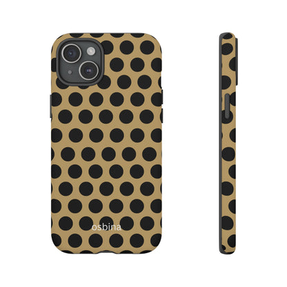 osbina | Camel Noir Dots Phone Case | Modern Muse Collection