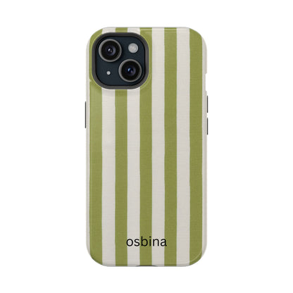 osbina | MagSafe for iPhone | Verde Stripe Designer Case