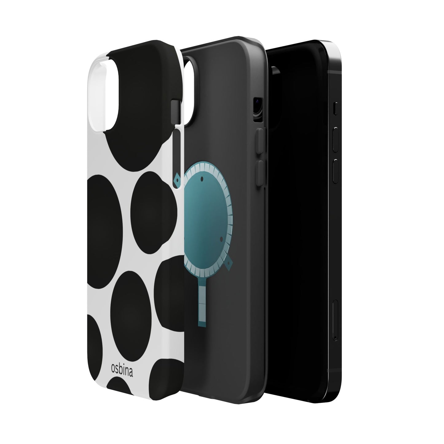 osbina | MagSafe compatible for iPhone | The Noir Bubbles Phone Case | Modern Muse Collection