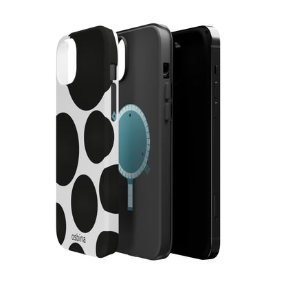osbina | MagSafe compatible for iPhone | The Noir Bubbles Phone Case | Modern Muse Collection