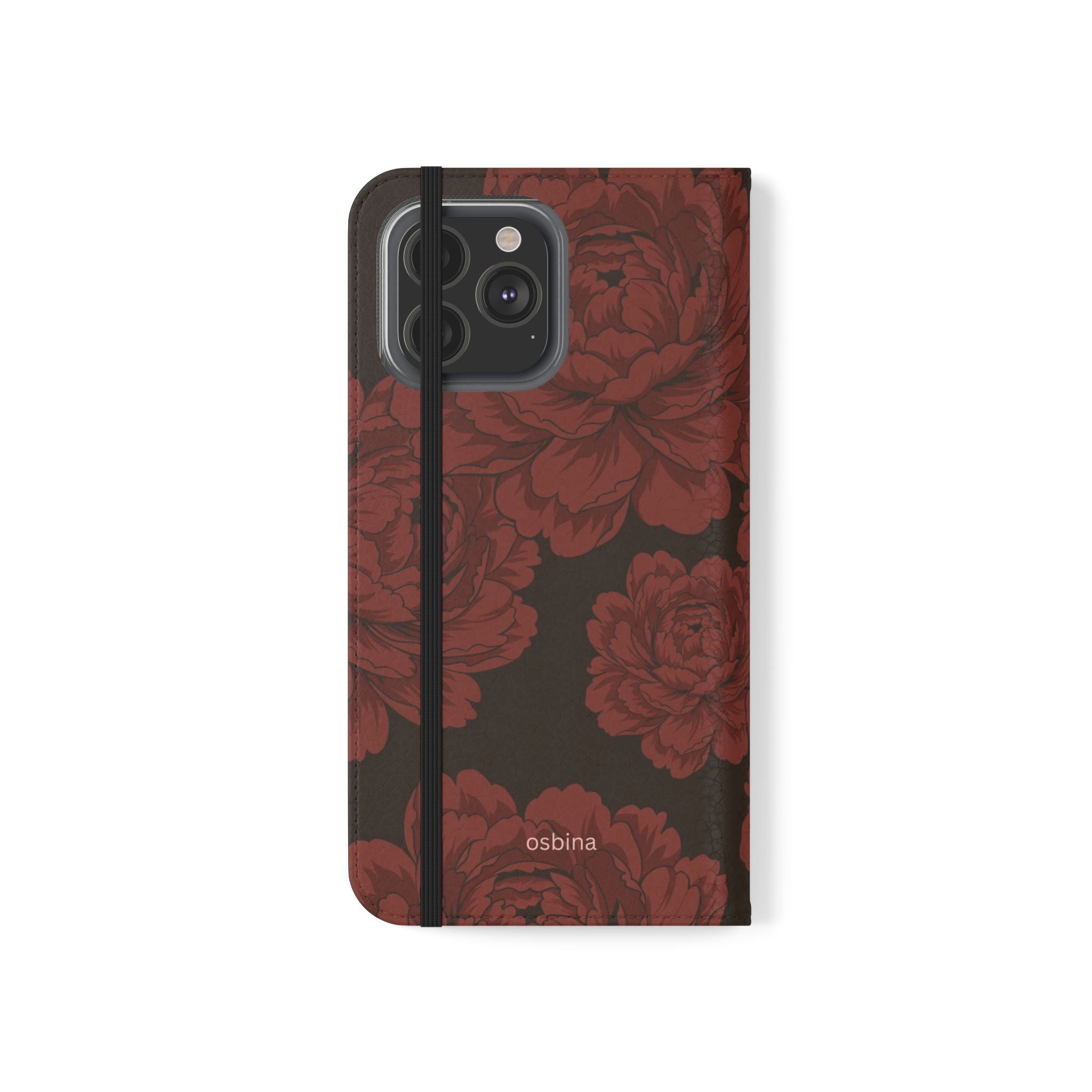 osbina | Wallet Flip Case for iPhone & Samsung | Oxblood Peony