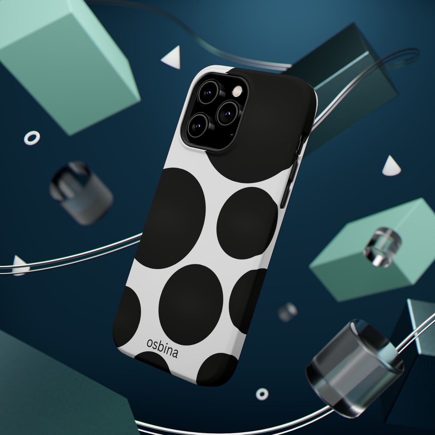 osbina | MagSafe compatible for iPhone | The Noir Bubbles Phone Case | Modern Muse Collection