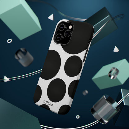 osbina | MagSafe compatible for iPhone | The Noir Bubbles Phone Case | Modern Muse Collection