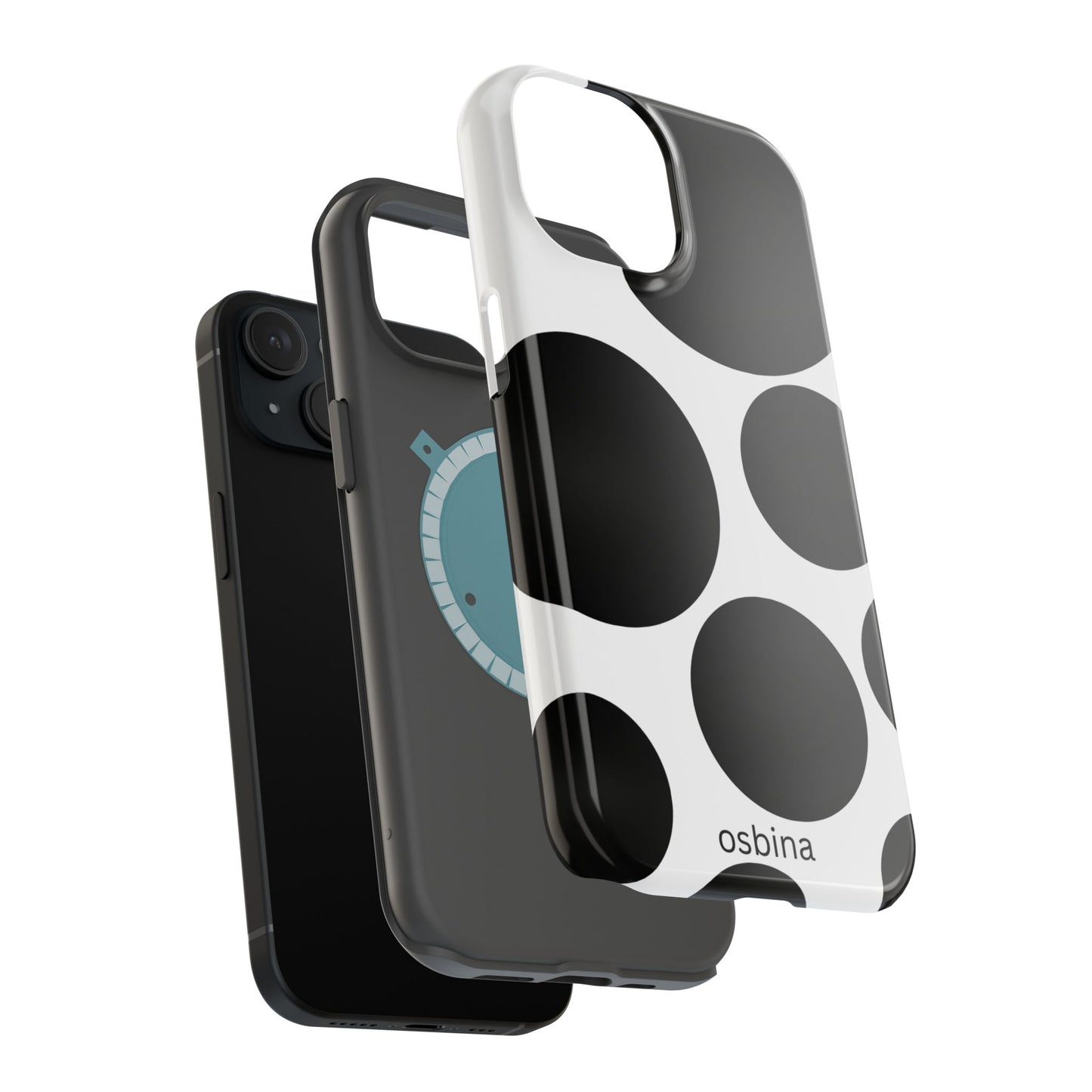 osbina | MagSafe compatible for iPhone | The Noir Bubbles Phone Case | Modern Muse Collection