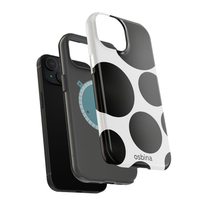 osbina | MagSafe compatible for iPhone | The Noir Bubbles Phone Case | Modern Muse Collection