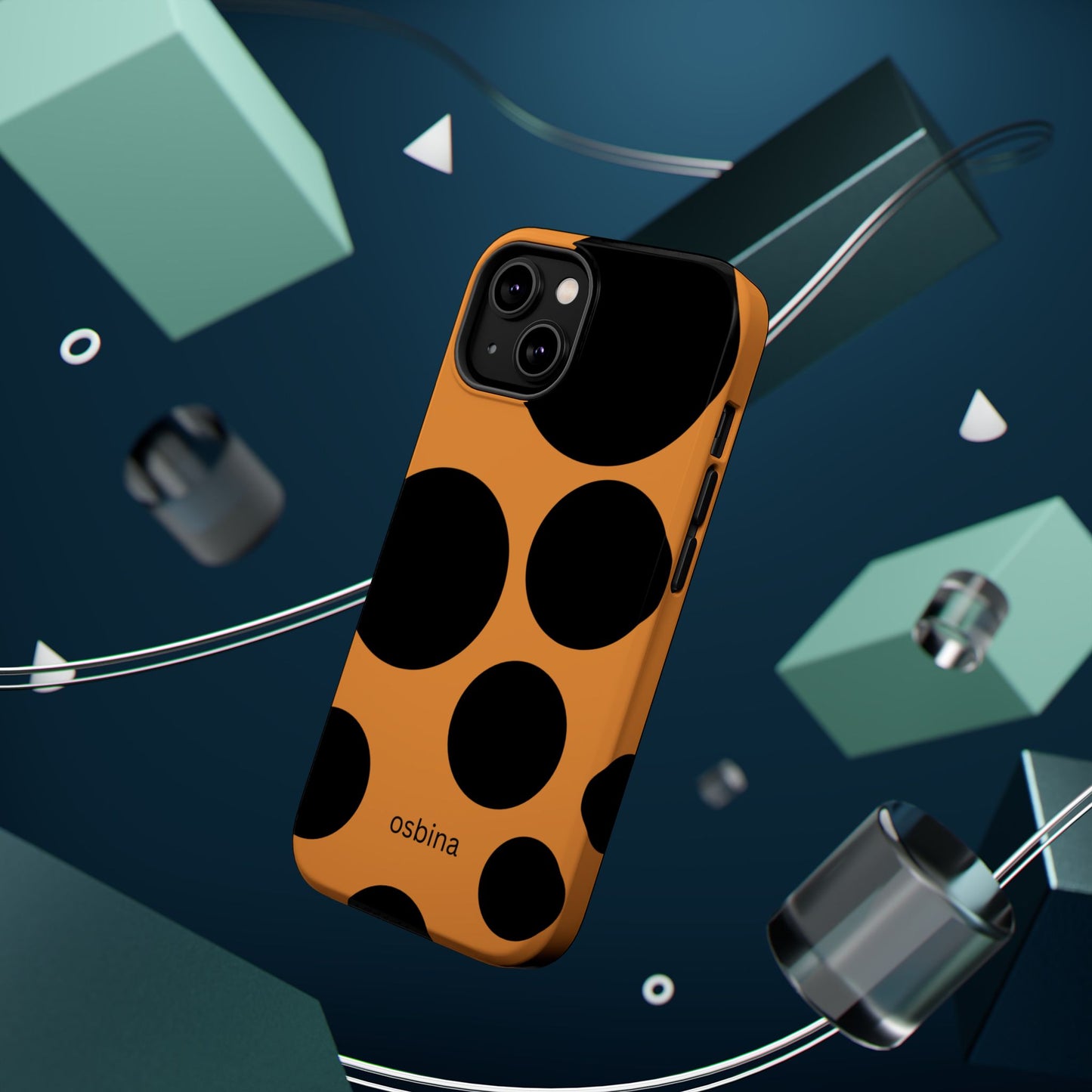 osbina | MagSafe Compatible for iPhone | The Bubble Statement Case in Orange + Black | The Season Collective