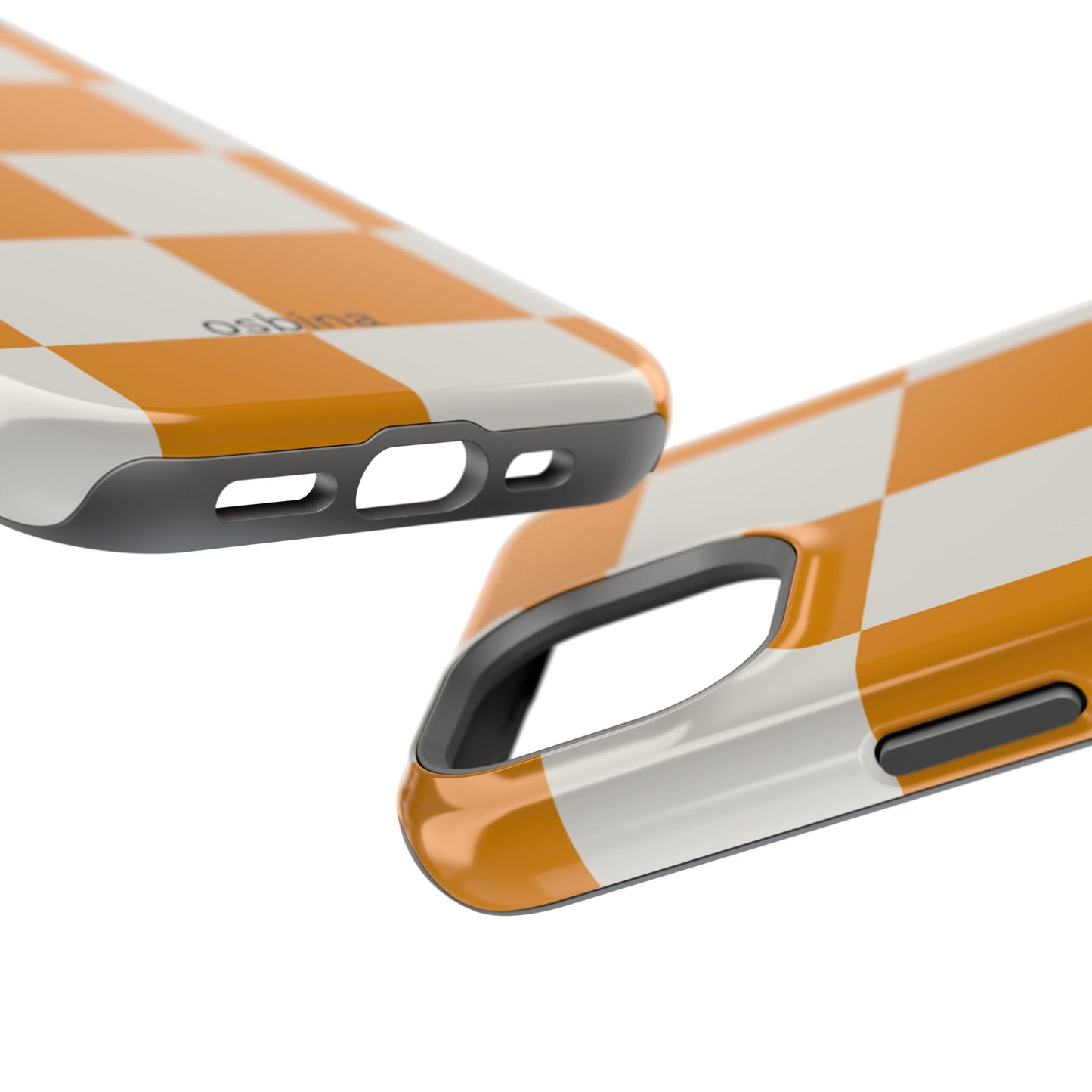 osbina | MagSafe Compatible for iPhone | Check You Out — The Orange + White Check Case | The Season Collective