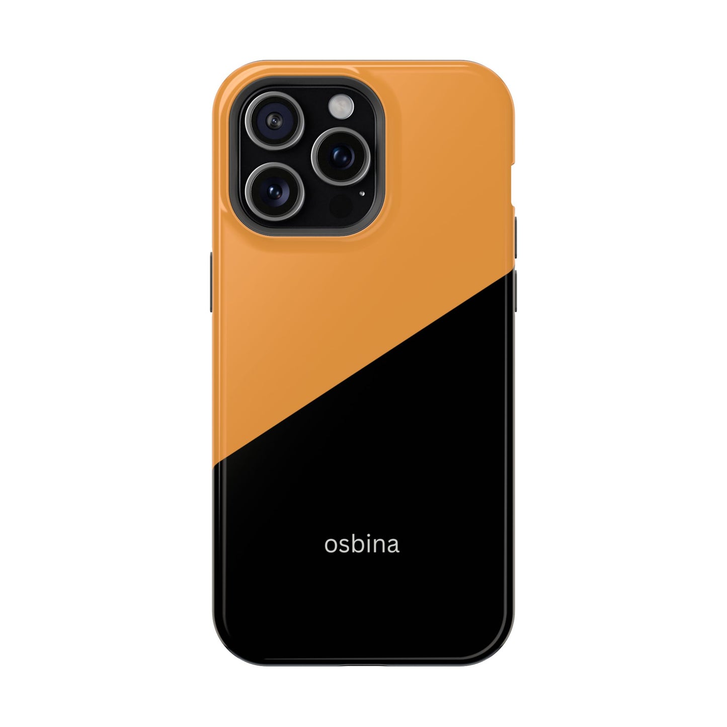 osbina | MagSafe Compatible for iPhone | Bold Moves Only — The Orange + Black Split Diagonal Case | The Season Collective