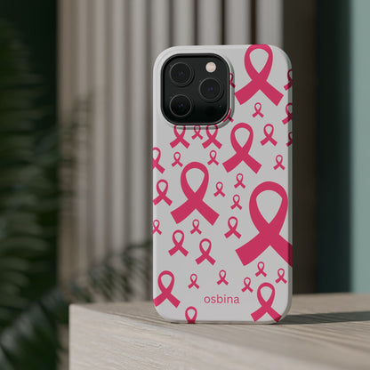 osbina |  MagSafe compatible for iPhone | Limited Edition Strength in Ribbons Case in Light Pink + Soft Pink + Hot Pink | The Pink October Collection | Inspired By