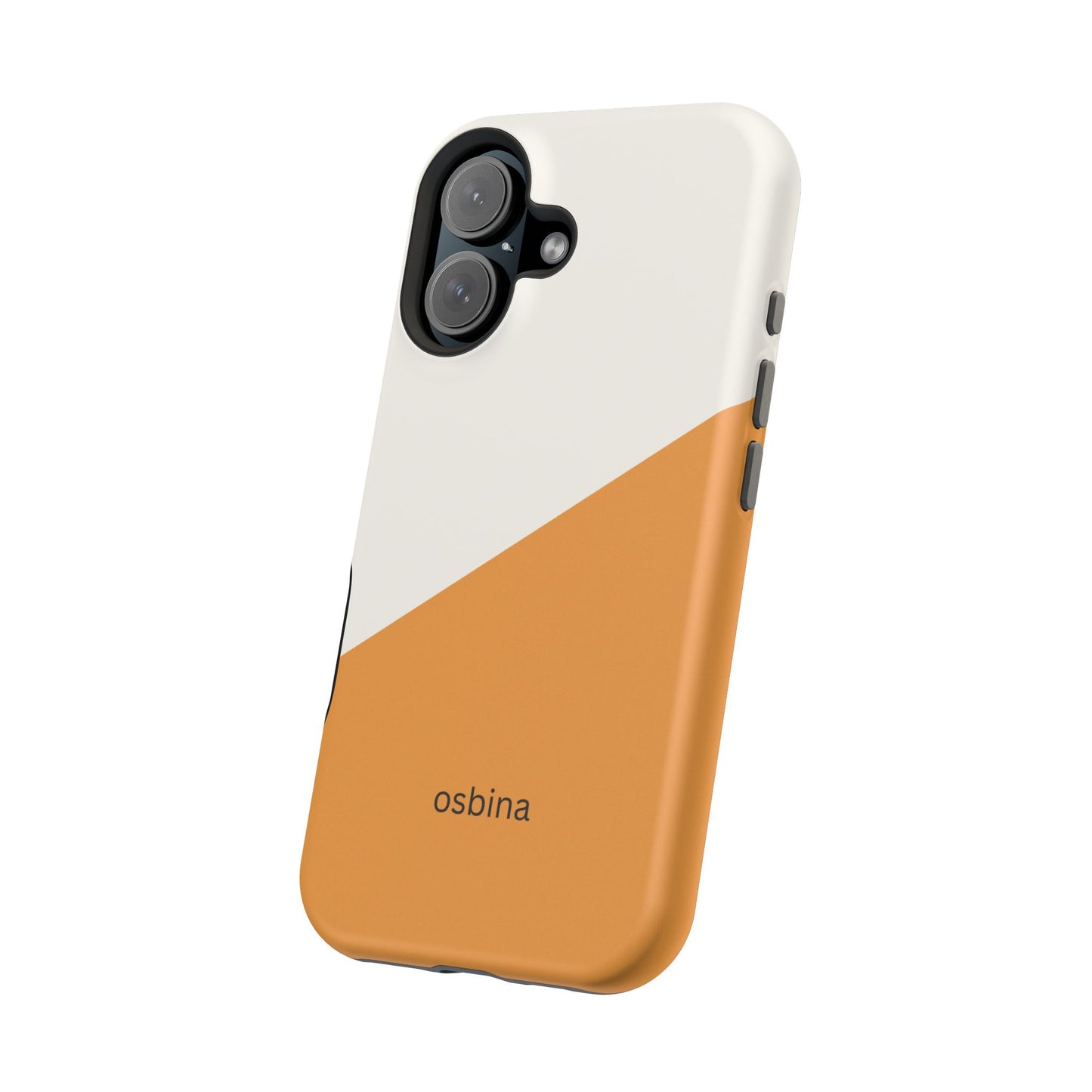 osbina | MagSafe Compatible for iPhone | Divide & Conquer — The Orange + White Split Diagonal Case | The Season Collective