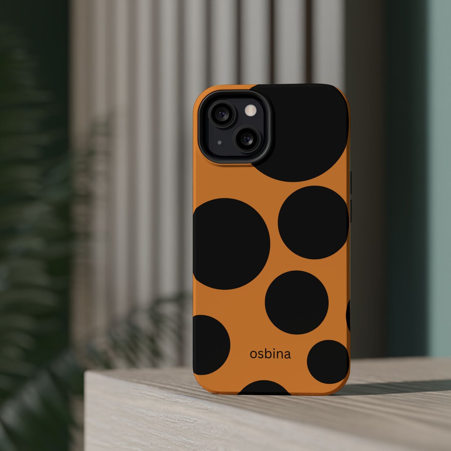 osbina | MagSafe Compatible for iPhone | The Bubble Statement Case in Orange + Black | The Season Collective
