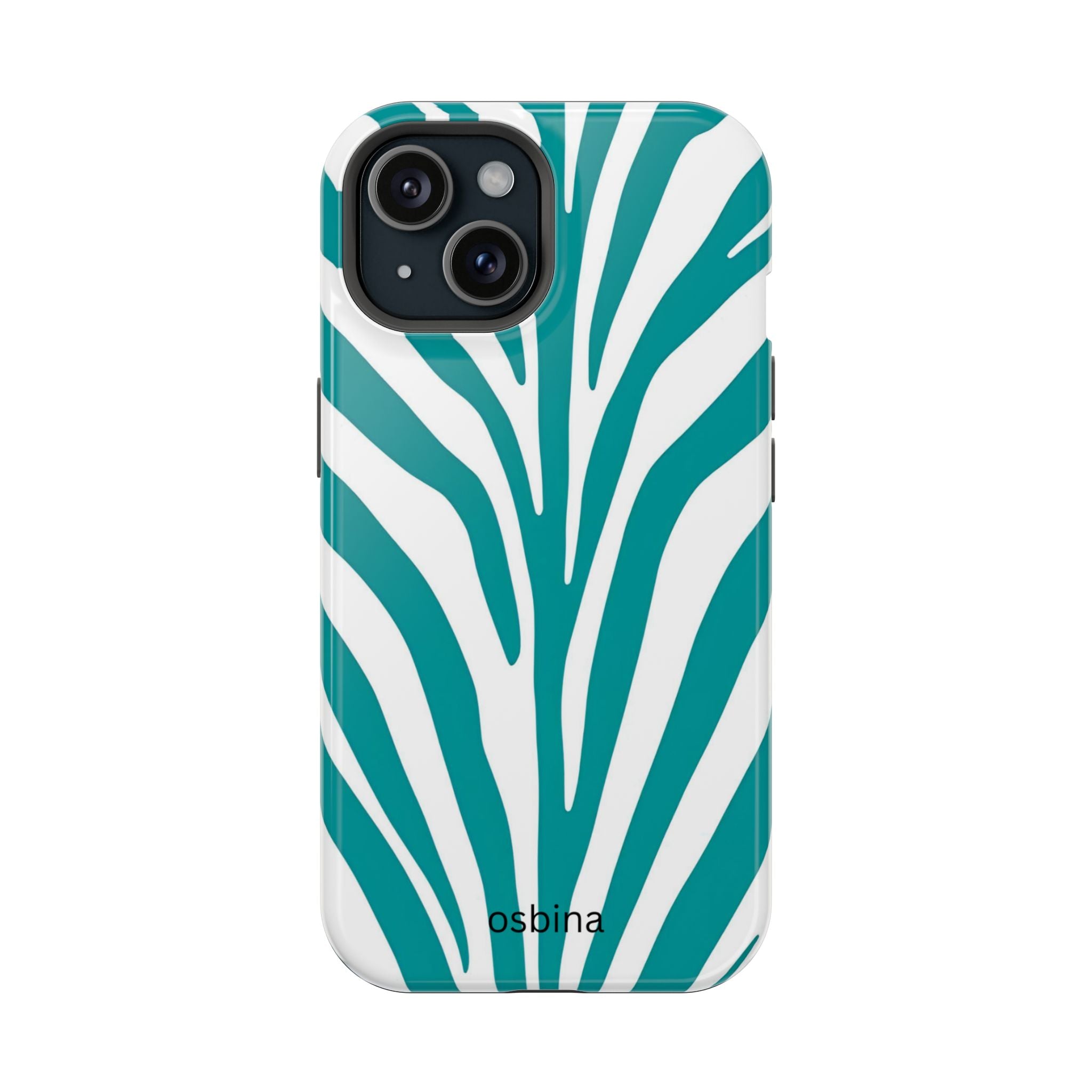 osbina | MagSafe for iPhone | The Teal Zebra Designer Case