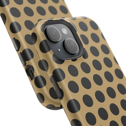 osbina | MagSafe compatible for iPhone | Camel Noir Dots Phone Case | Modern Muse Collection