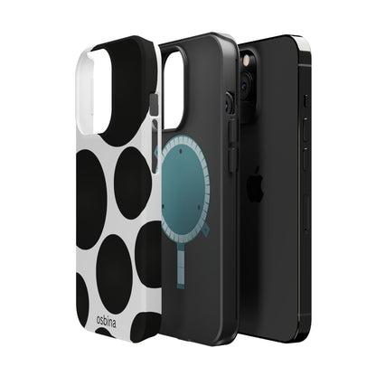 osbina | MagSafe compatible for iPhone | The Noir Bubbles Phone Case | Modern Muse Collection