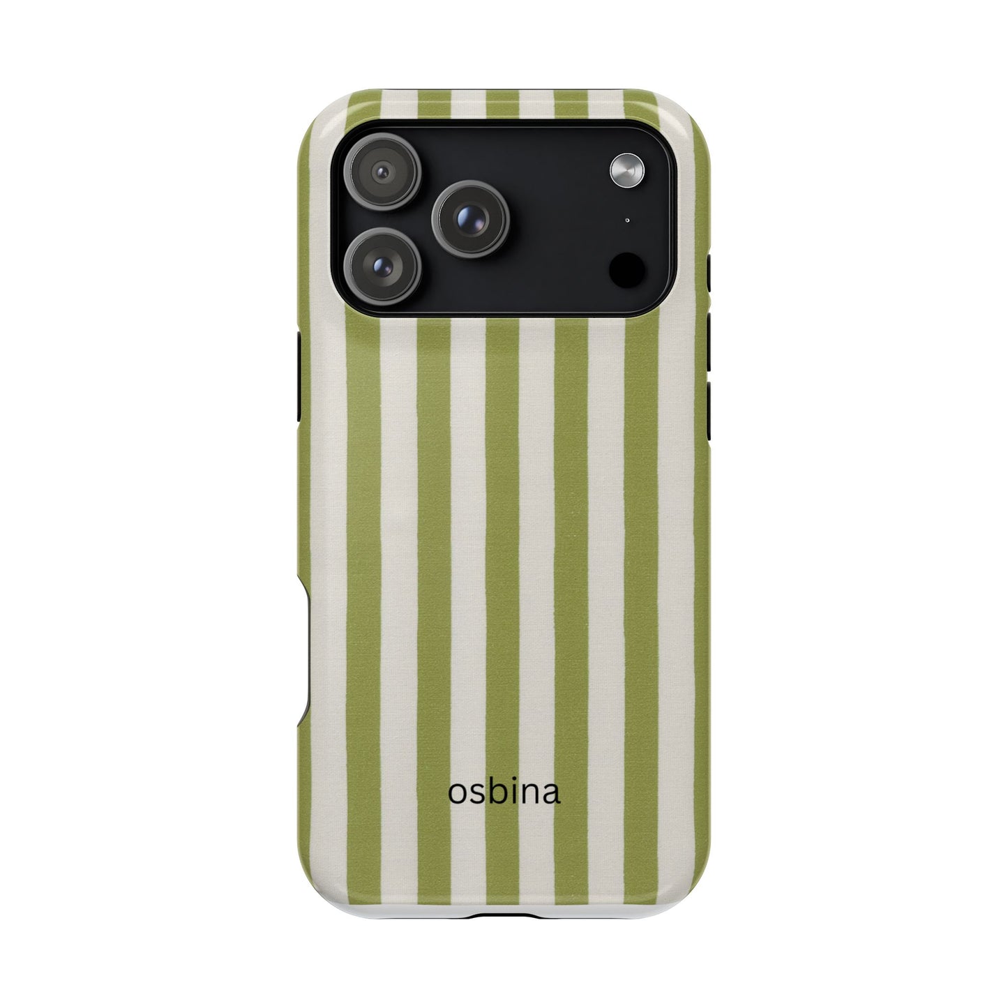 osbina | MagSafe compatible for iPhone | Verde Stripe Phone Case | Color Edit Collection
