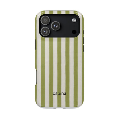 osbina | MagSafe compatible for iPhone | Verde Stripe Phone Case | Color Edit Collection