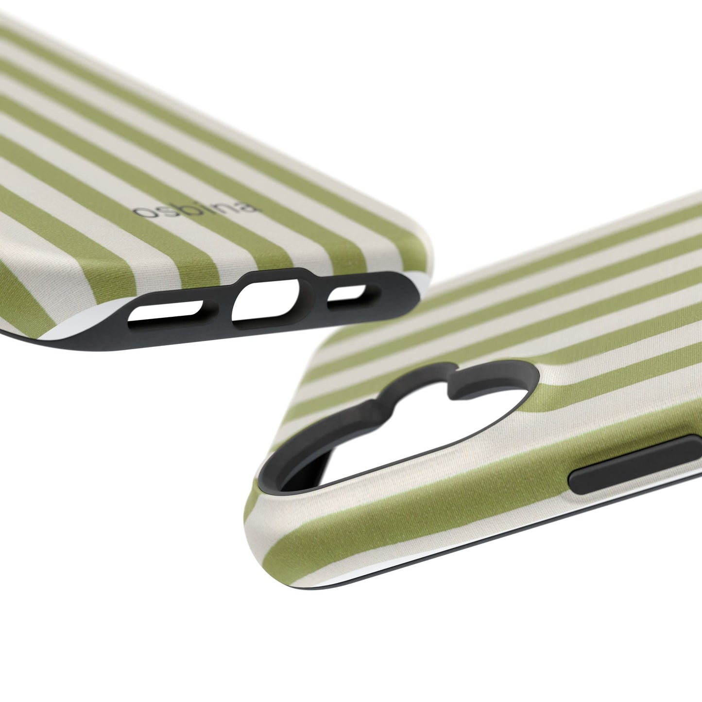 osbina | MagSafe compatible for iPhone | Verde Stripe Phone Case | Color Edit Collection