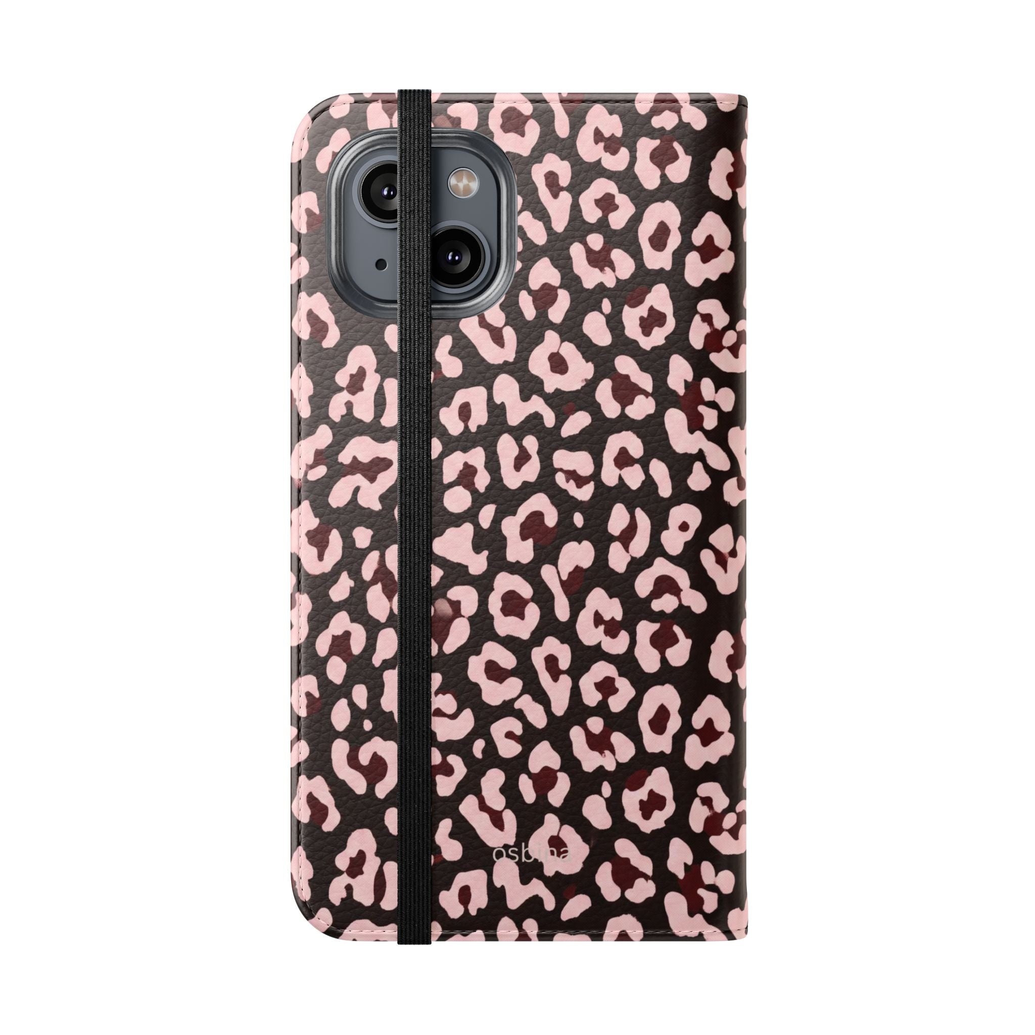 osbina | Wallet Flip Case for iPhone & Samsung | Chocolate Pink Leopard