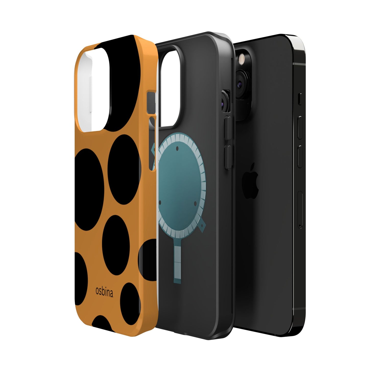 osbina | MagSafe Compatible for iPhone | The Bubble Statement Case in Orange + Black | The Season Collective