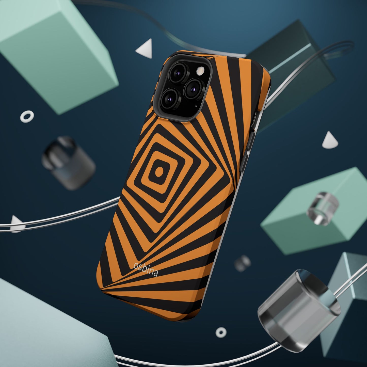 osbina | MagSafe Compatible for iPhone | Step Into the Zone — The Orange + Black Spiral Case | The Season Collective