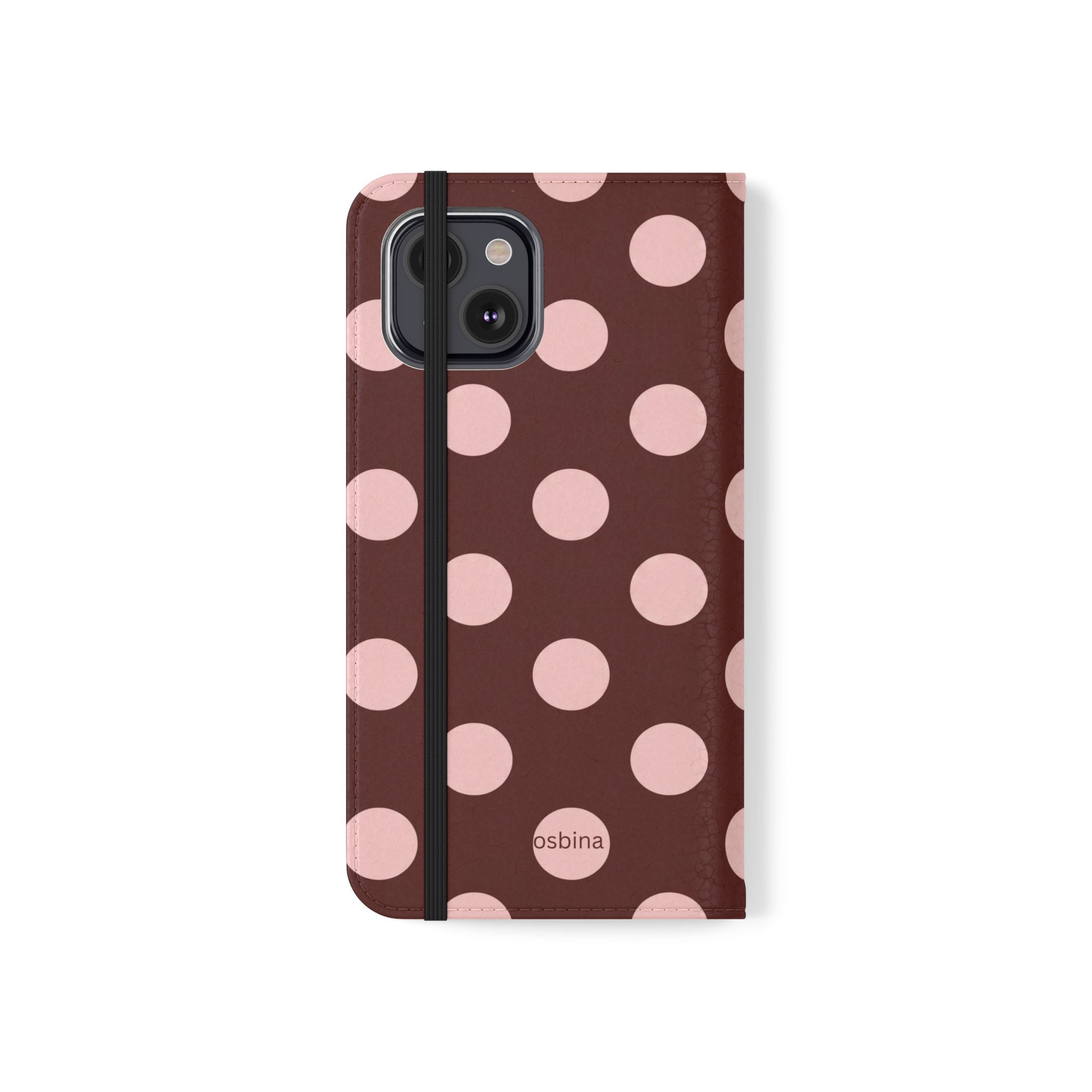 osbina | Wallet Flip Case for iPhone & Samsung | Oxblood Dot